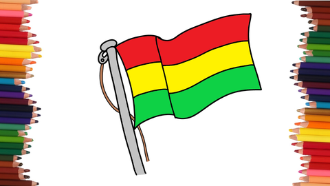 COMO DIBUJAR LA BANDERA DE BOLIVIA