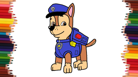 COMO DIBUJAR A CHASE DE LOS PAW PATROL
