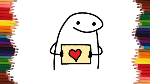 COMO DIBUJAR A FLORK CON UNA CARTADE AMOR