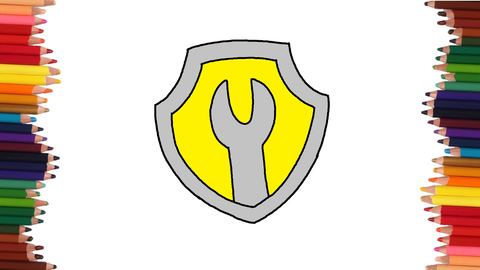 COMO DIBUJAR LA INSIGNIA DE RUBBLE DE LOS PAW PATROL