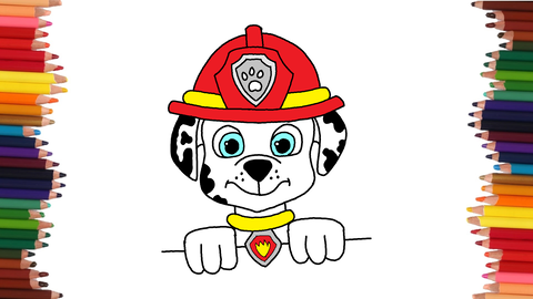 COMO DIBUJAR A MARSHAL DE LOS PAW PATROL