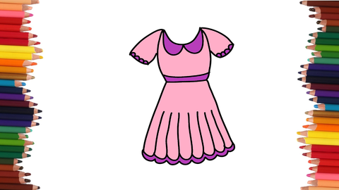 COMO DIBUJAR UN VESTIDO DE NIÑA