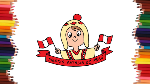 DIBUJO DE LAS FIESTAS PATRIAS DEL PERU