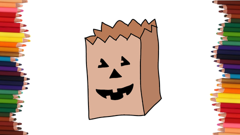 COMO DIBUJAR UN BOLSA DE PAPEL PARA DULCES