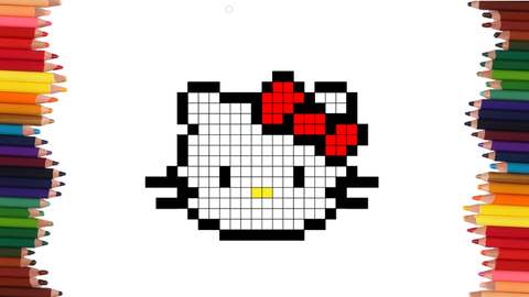 COMO DIBUJAR A HELLO KITTY EN PIXEL ART