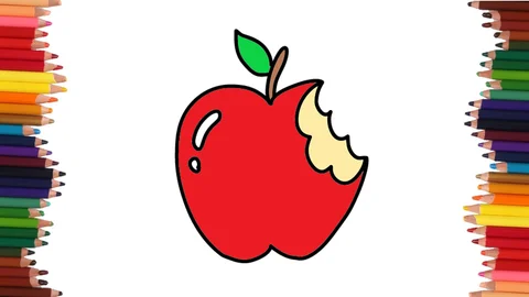 COMO DIBUJAR UNA MANZANA MORDIDA