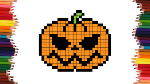 COMO DIBUJAR UNA CALABAZA EN PIXEL ART