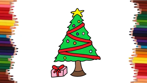 COMO DIBUJAR UN ARBOL DE NAVIDAD