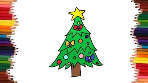 COMO DIBUJAR UN ARBOL DE NAVIDAD