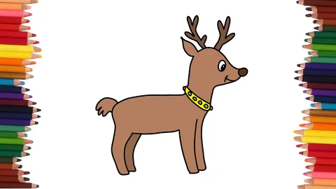 COMO DIBUJAR UN RENO DE NAVIDAD