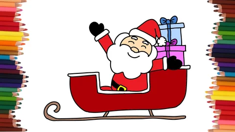 COMO DIBUJAR A SANTA EN TRINEO