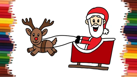 COMO DIBUJAR A SANTA EN EL TRINEO