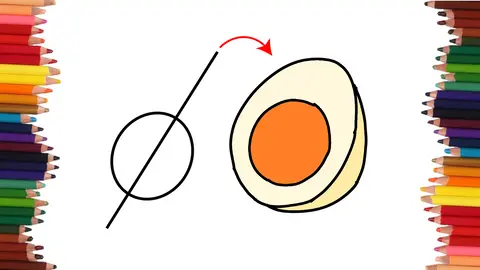 COMO DIBUJAR UNA YEMA DE HUEVO